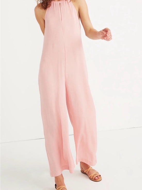 Madewell Pants - Madewell Soft Pink Halter Wide-Leg Jumpsuit NWT